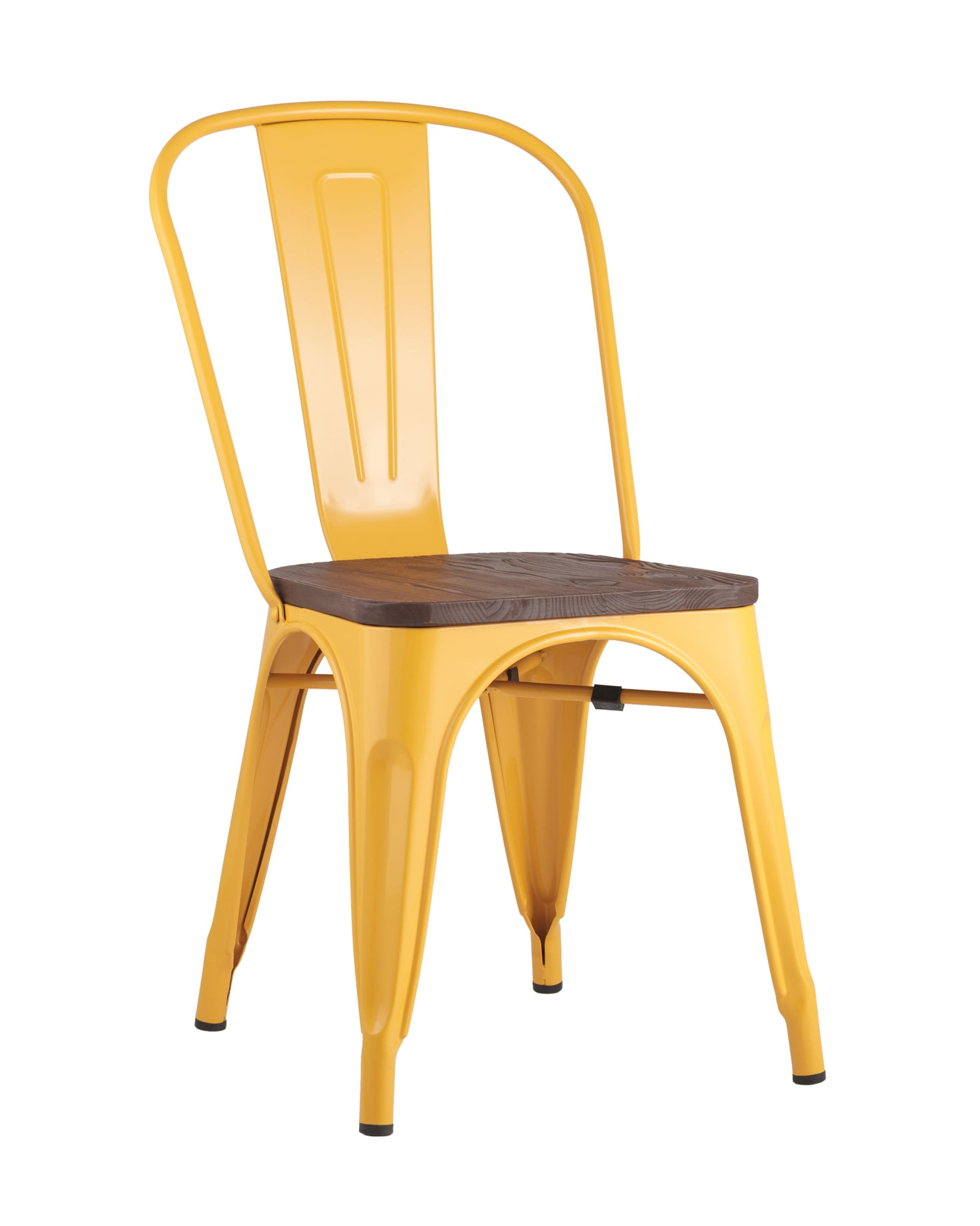 Stool Group Tolix Wood желтый сиденье деревянное