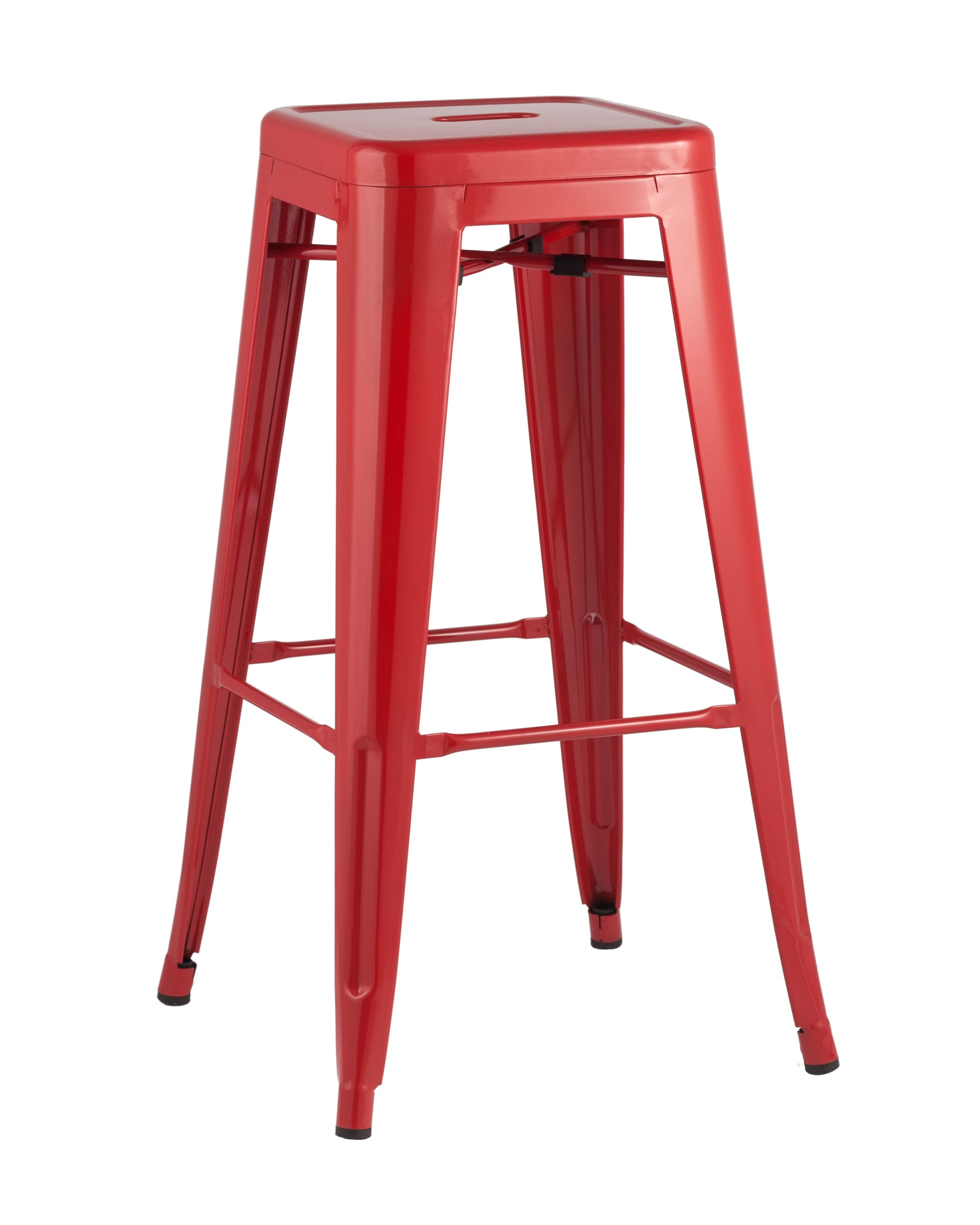 Stool Group Tolix красный глянцевый, широкое удобное сиденье, металлические ножки